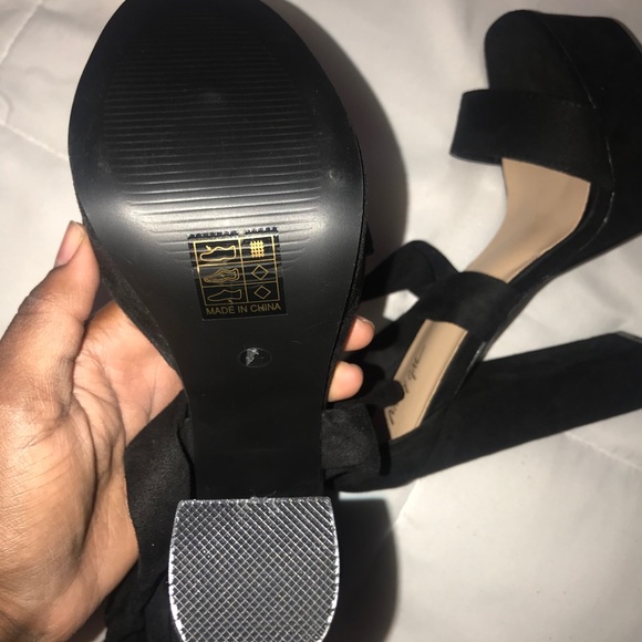 Platform Lace Up Black Heels - Picture 4 of 5